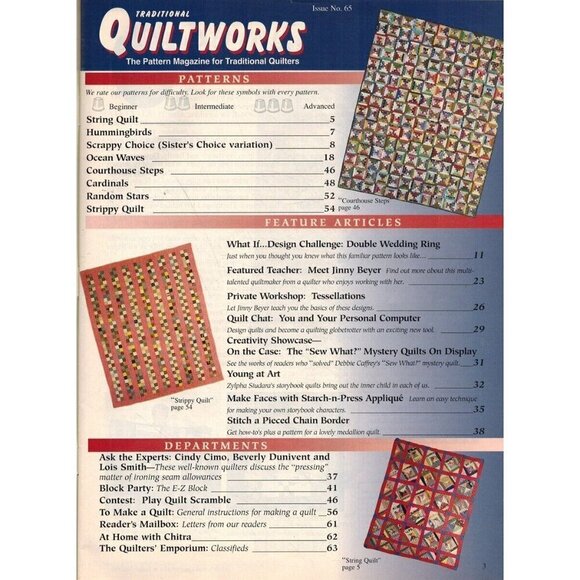 TRADITIONAL QUILTWORKS ISSUE NO. 65, VOL. 12, 2000 Single_Issue_Magazine - Picture 2 of 3